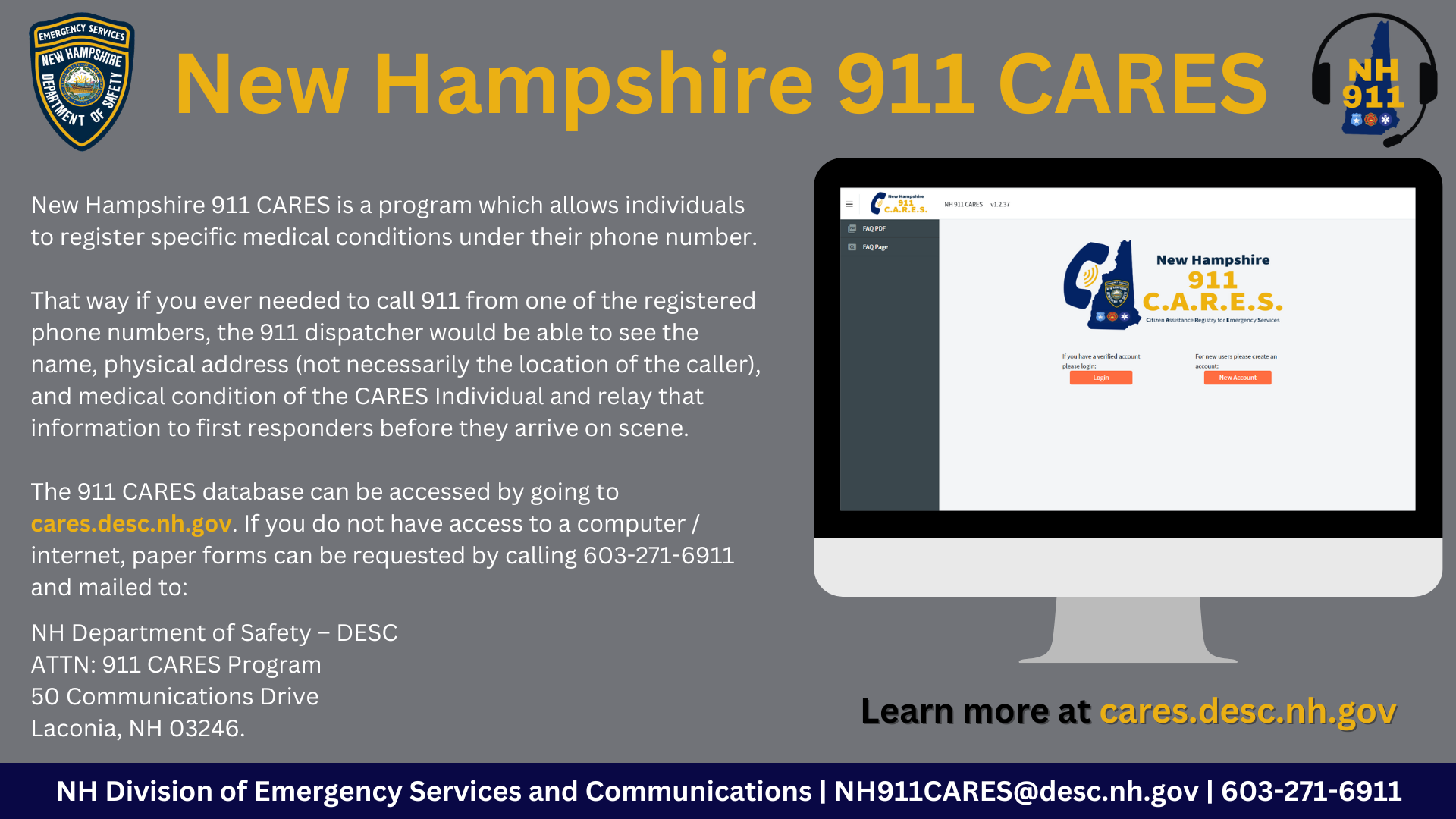 NH911 CARES Flyer